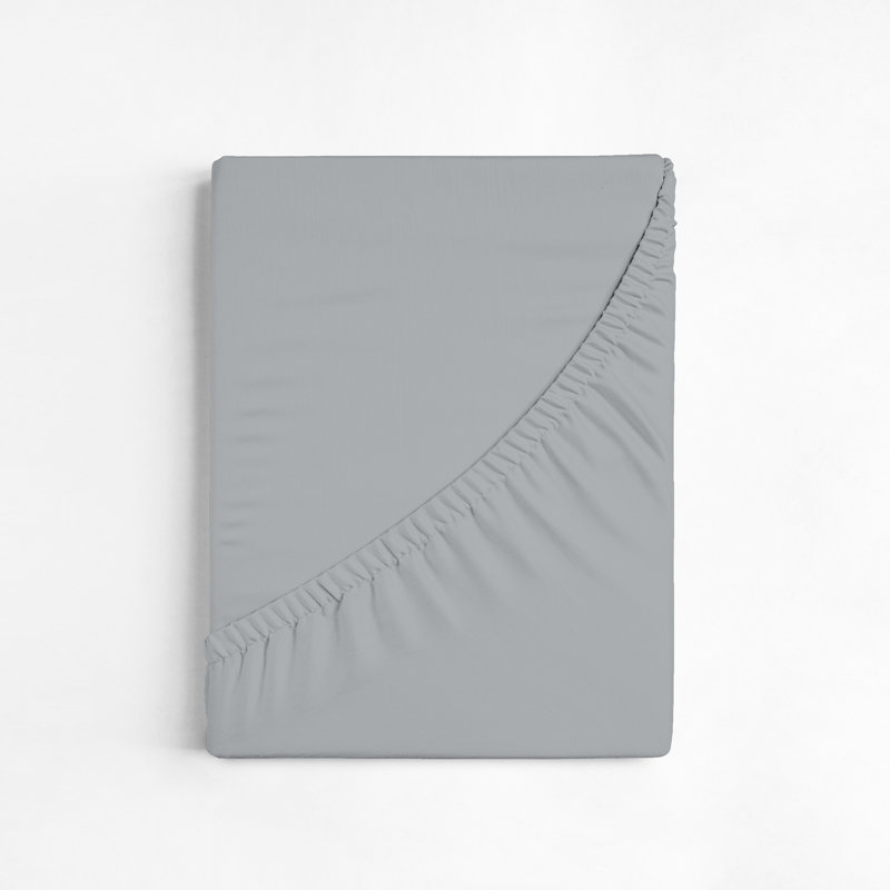 Efterpi Sateen Fitted Sheet, Single (3'), Light Grey