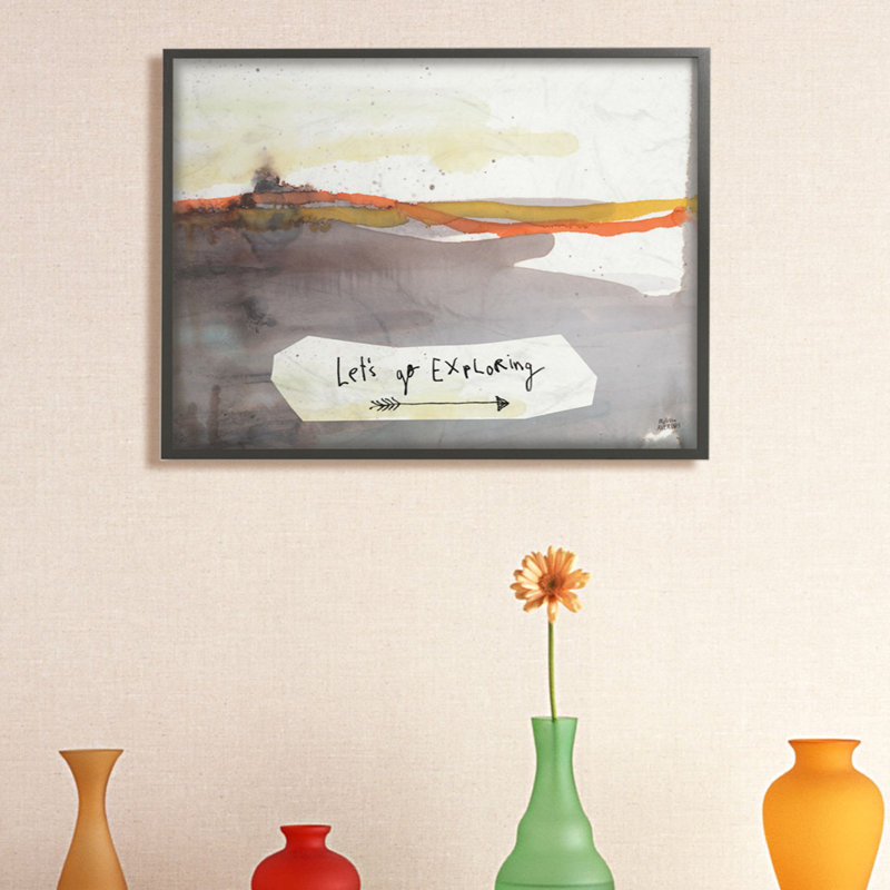 « go go exploring landscape landscape landscape », reproduction, H 11 po x l 14 po x P 1,5 po, Giclée encadrée noir minuit