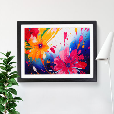 Splendid Flower Splash Abstract - Framed Print
