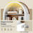 Arched Storage Bookcase, 4-tier Freestanding Bookshelf With Wave Panel Doors, Adjustable Shelf