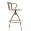 Tabouret de bar pivotant de 26 po de hauteur comptoir, ensemble de 2 sièges en tissu avec structure en métal imprimée par transfert d'eau-1987280549