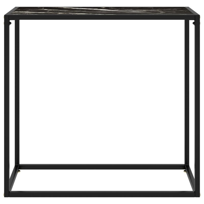 Console Table Black Tempered Glass, 29.53" H x 31.5" W x 13.78" D