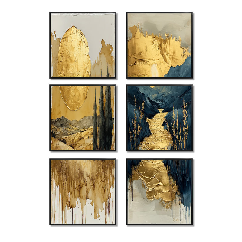 «Istanbul Gold Cappadocian Sunrise», ensemble de 6 reproductions d'art mural, Impression encadrée sans passe-partout, Black
