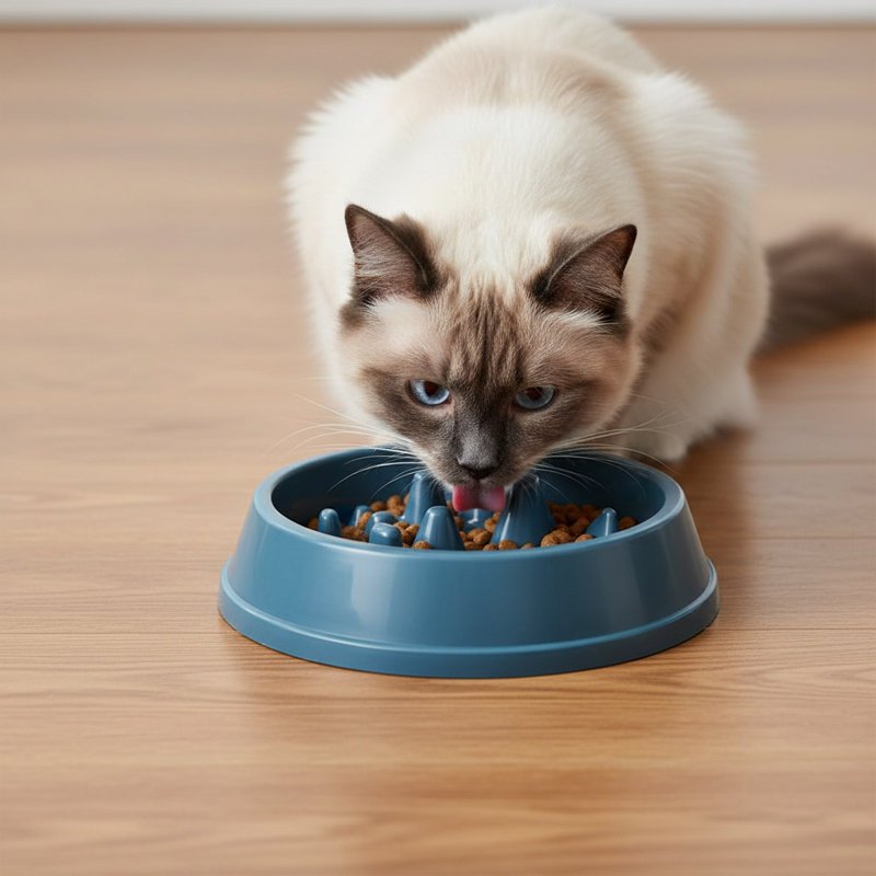 Bol à nourriture lente pour animaux de compagnie pour chiens de petite et moyenne taille, Bleu