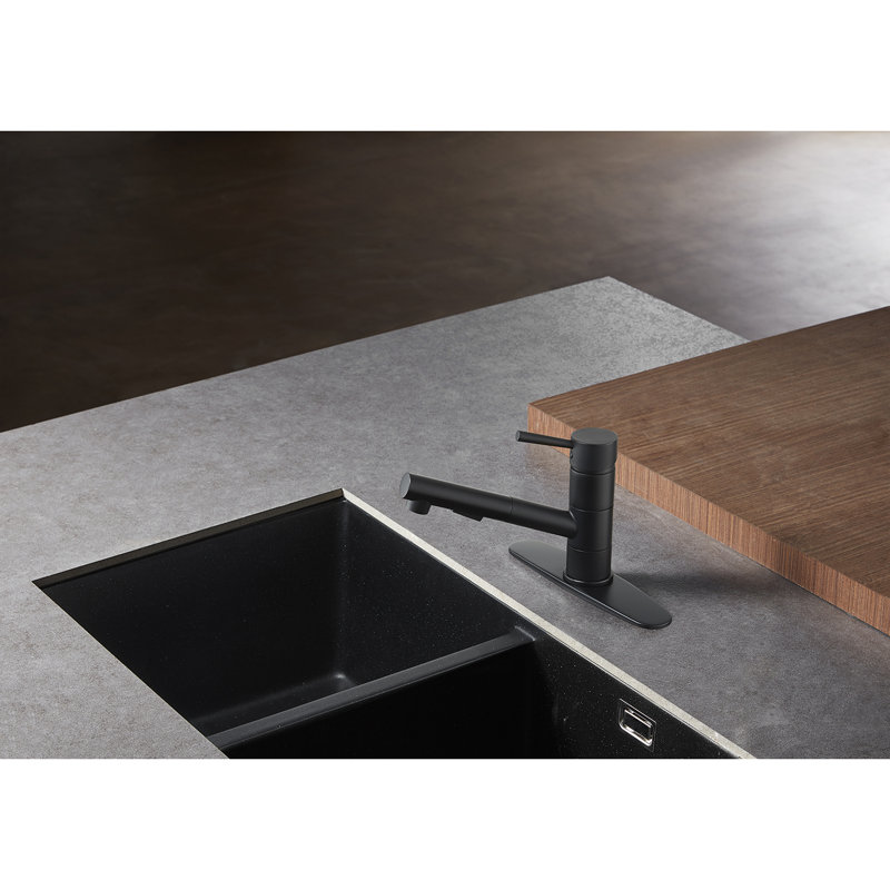 Robinet de cuisine Kingston, Noir mat