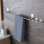 Barre à serviettes - Porte-serviettes de salle de bain auto-adhésif avec 2 paquets de crochets à serviettes, ensemble d'accessoires de quincaillerie de salle de bain en acier inoxydable, sans perçage