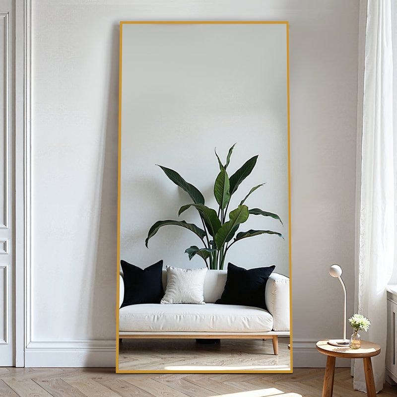 Miroir pleine longueur rectangulaire en alliage d'aluminium