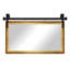 Miroir rustique moderne avec rail de porte de grange en acier-93162588-93162589