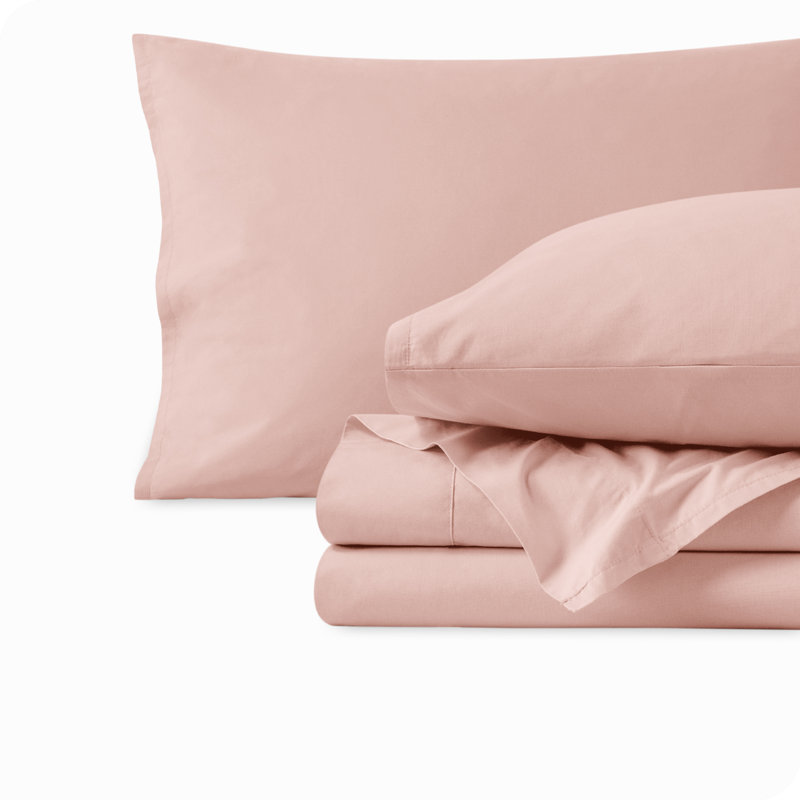 Dusty Pink Organic Cotton Twin Percale Sheet Set