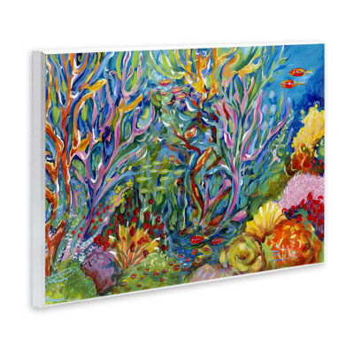 Plaque murale abstraite «Coral Reef Life», conception par Estelle Grengs