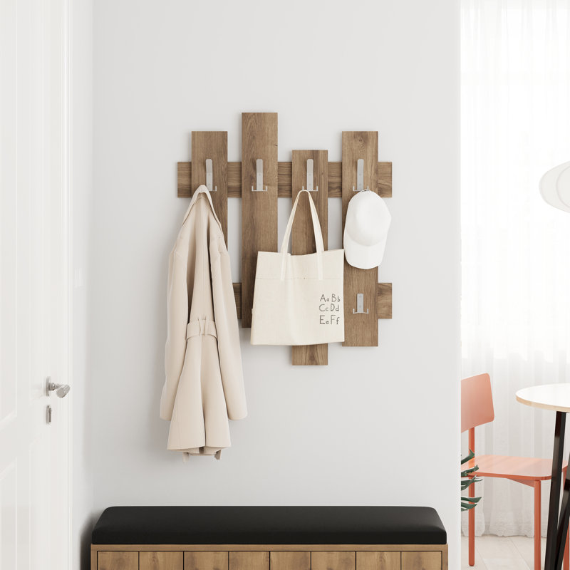 Defeo 8 - Hook Coat Rack, Dark Oak Effect