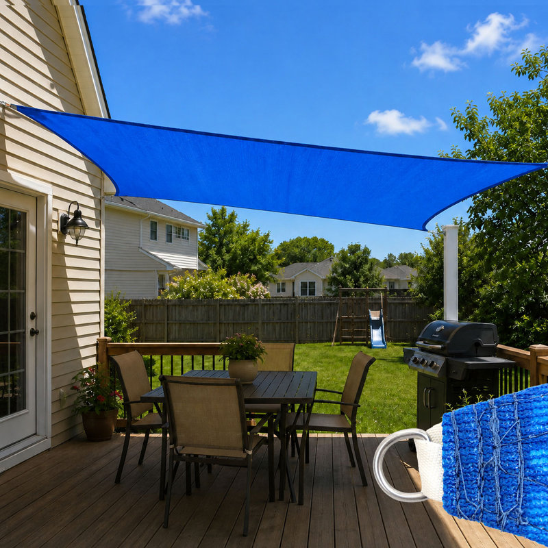 Voile d'ombrage rectangulaire Royal Shade, Bleu, 12 pi x 8 pi