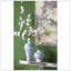 Console rectangulaire 47 po x 15,5 po x 31 po avec motif floral élégant et finition argentée miroir