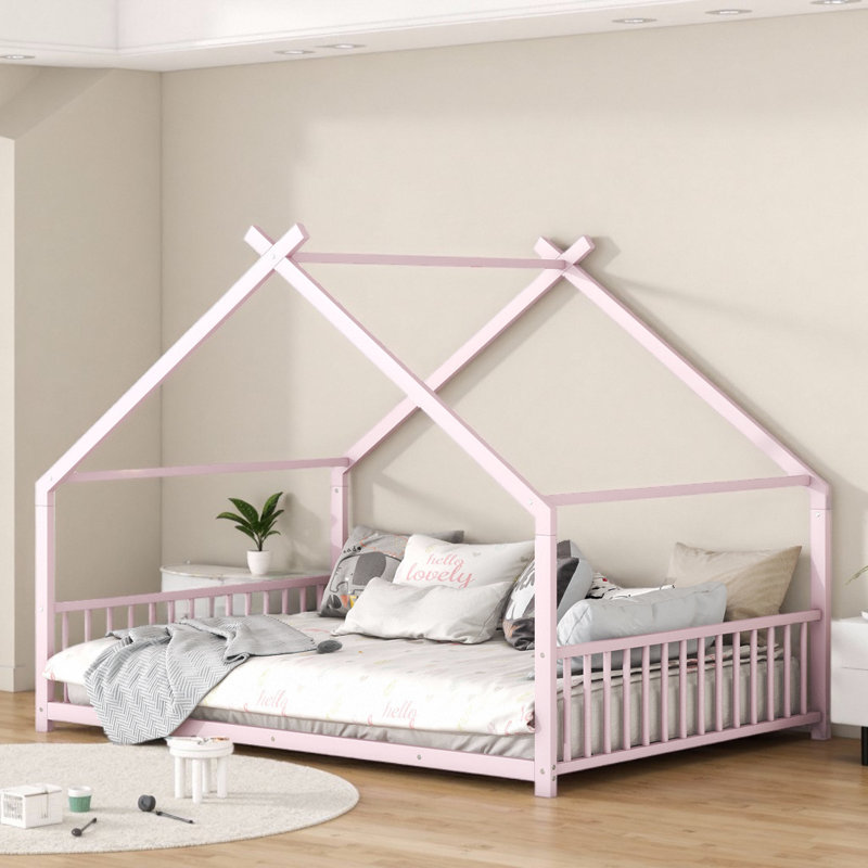 Station de jeu durable pour enfants, Lit double, Rose