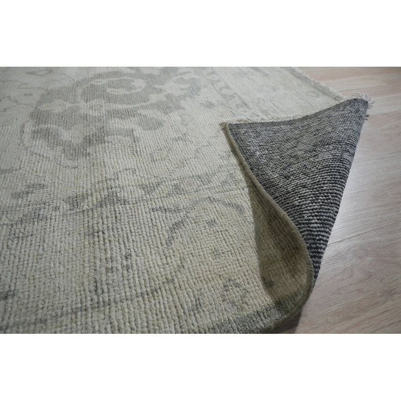 Gray Hand-Knotted Wool Classic Oushak Traditional 9' x 12' Area Rug