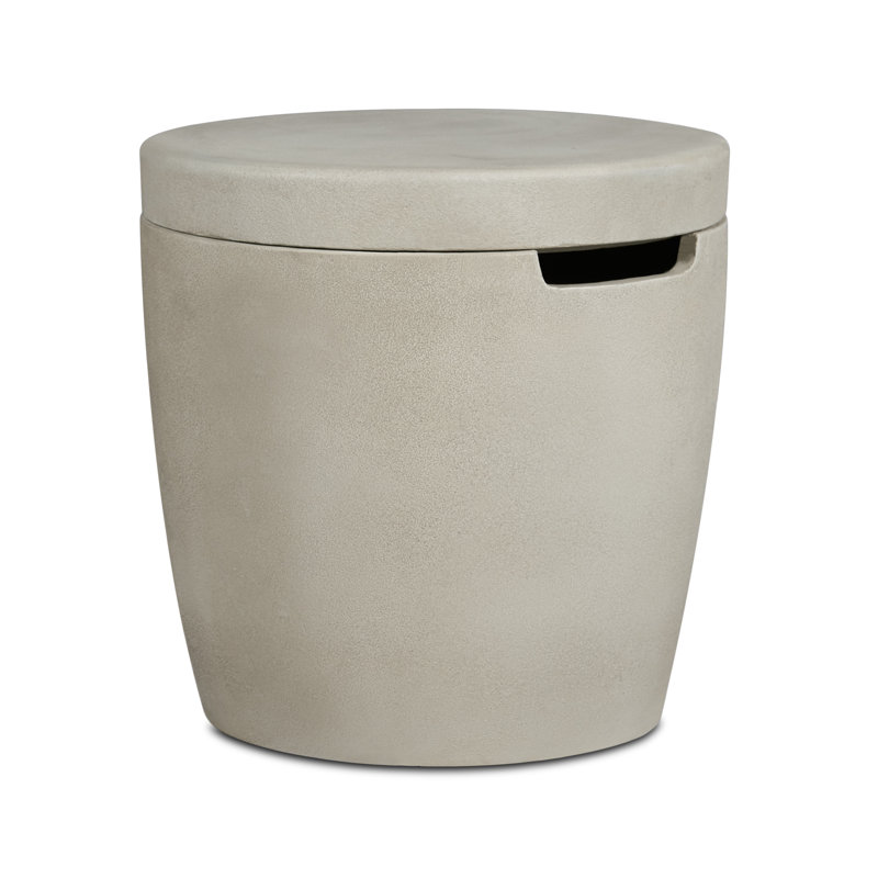 Eldora 20" Round Concrete Propane Tank Cover and Side Table by Real Flame, Fog