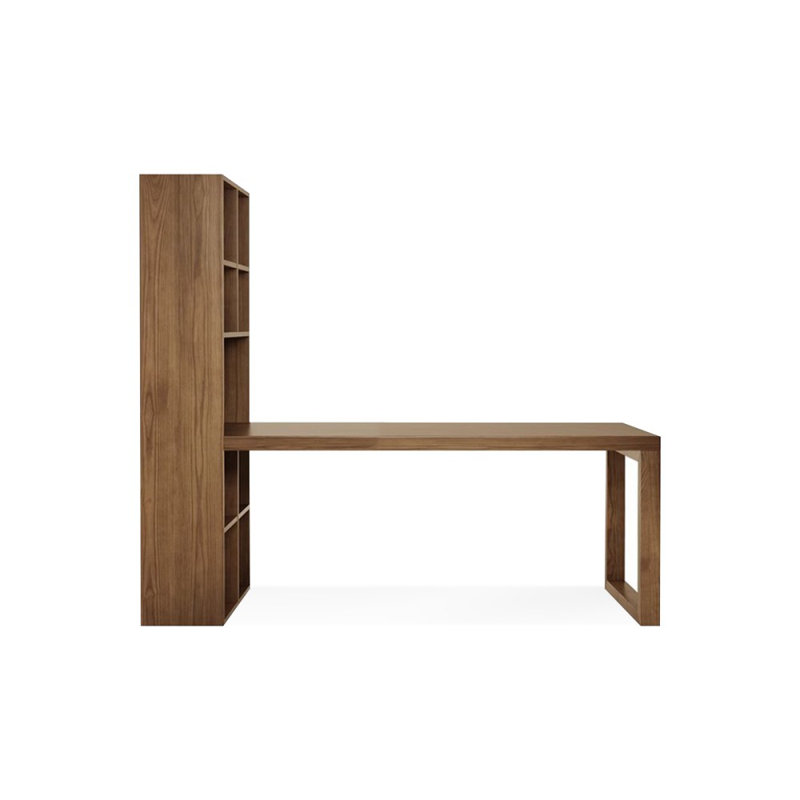 Bureaux rectangulaires en bois massif Burlywood, H 29,53 po x l 78,74 po x P 23,62 po, Retour à droite