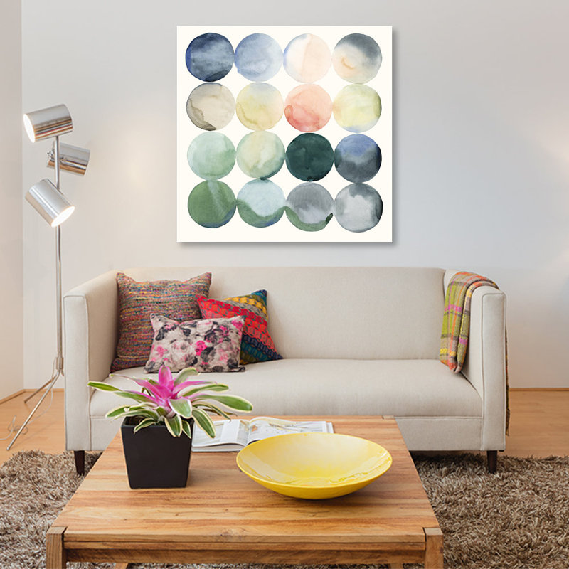 «Pastel Hoops I» par Grace Popp - Impression sur toile tendue sur châssis, H 48 po x l 48 po x P 1,5 po, Toile tendue