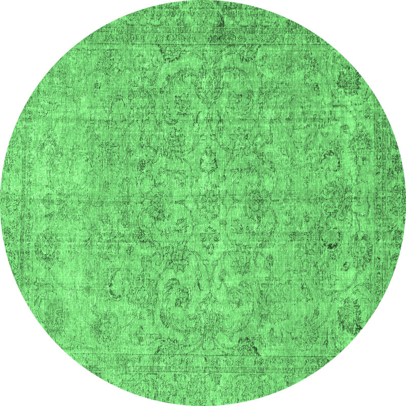 Washable Abstract Indoor Rug, Round 5'