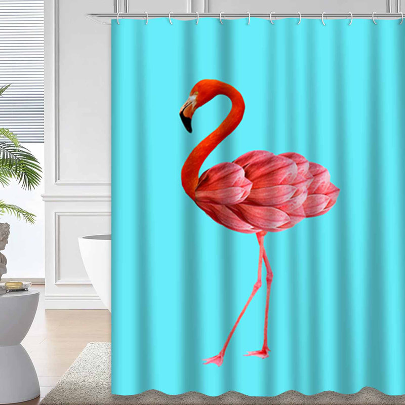 Rideau de douche Contemporary Flamingo Magnolia, L 72 po x l 78 po