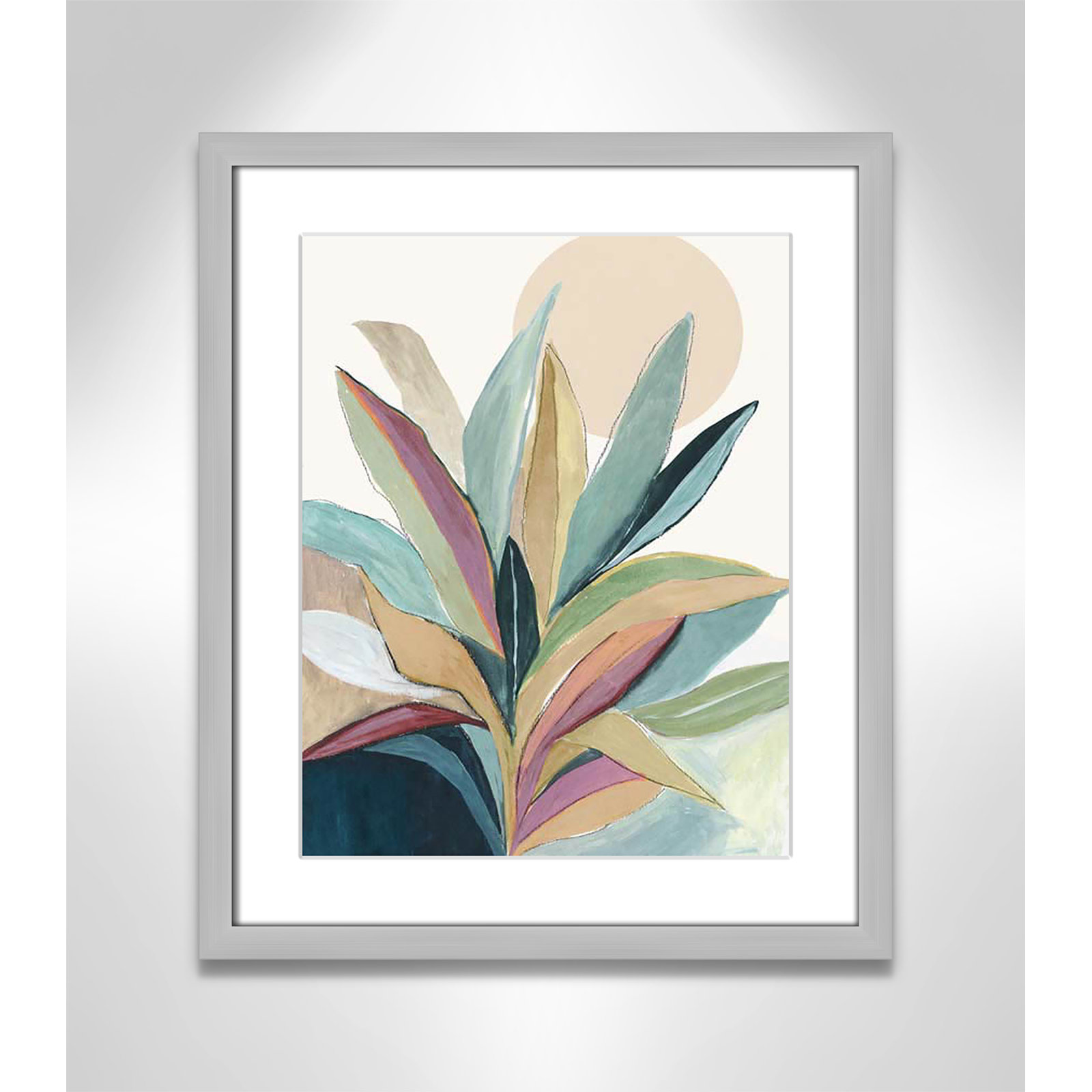 Sherbrooke Sunny Bright Leaves I by Asia Jensen Print, Yes, Silver Single Picture Frame, 19" H x 16" W x 1.25" D