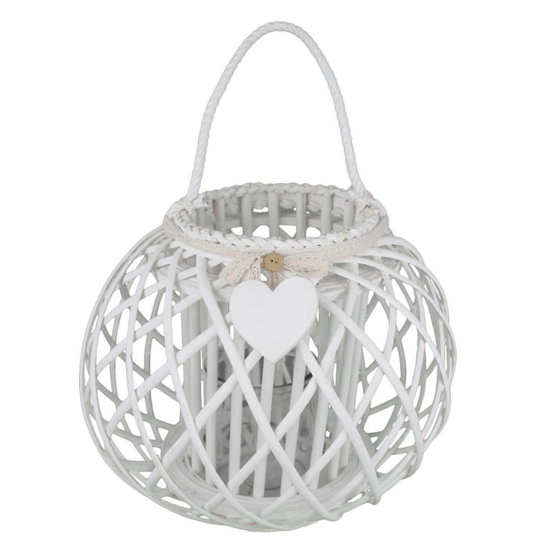 Glass Tabletop Lantern, White