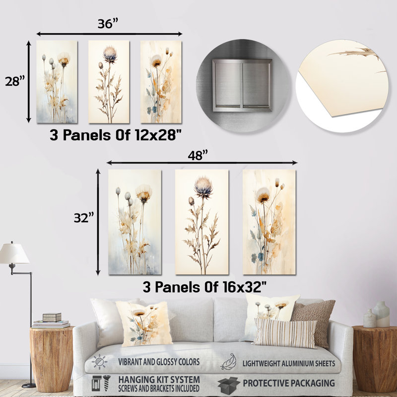 Ensemble de salon de jardin Beige Thistle, H 32 po x l 48 po