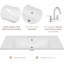 Meuble-lavabo avec rangement 36 po Radnor, meuble-lavabo gris avec rangement, bois d'hévéa massif et lavabo encastré antitache-121074153