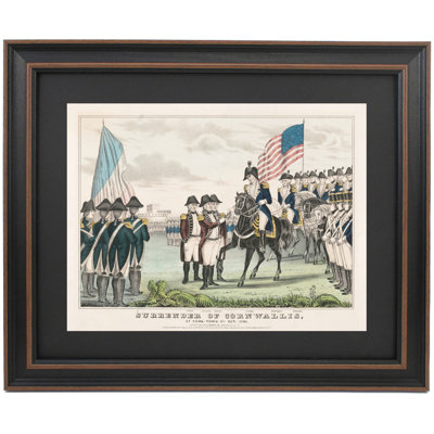 Surrender of Cornwallis at Yorktown 1781 Illustration by Nathaniel Currier| Framed Print