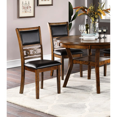 2 Dining Room Chair , Walnut Veneer, Cushion Seat Relaxation, Contemporary Grace, Knot Back Show 2 Side Chairs For Room, Tone, Style,