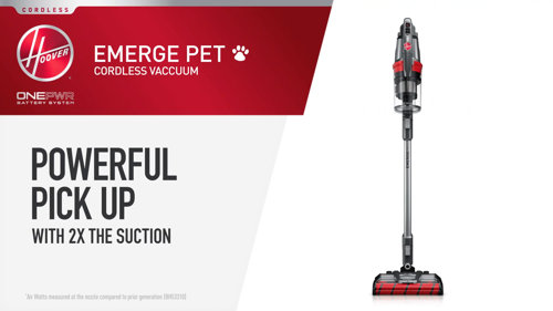 Hoover Onepwr Emerge Pet Cordless Stick Vacuum with All Terrain Dual Brush Roll Nozzle, Bh53602v, Gray