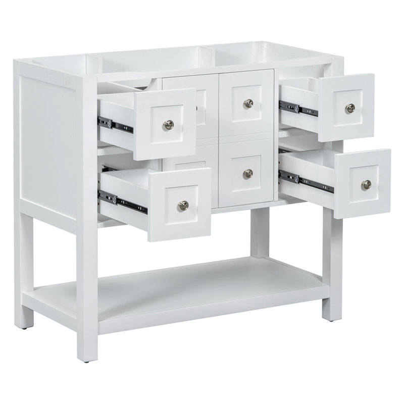Meuble-lavabo avec plateau Voorhies, Blanc