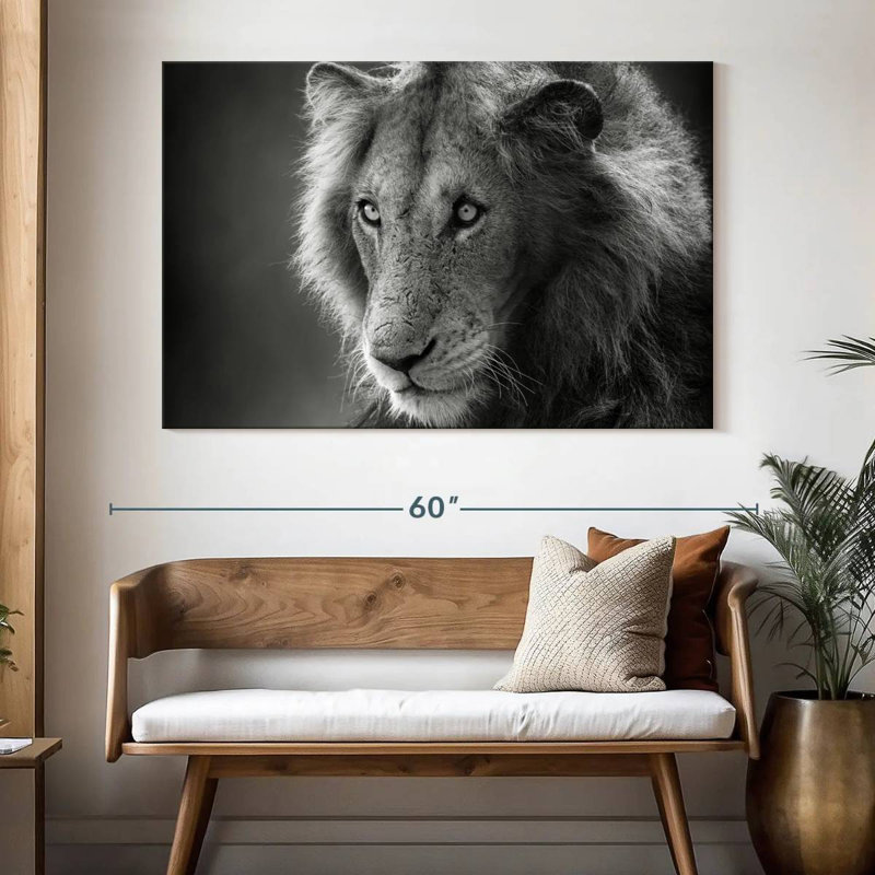 Brampt Monochromatic Wild Lion, 34" H x 51" W