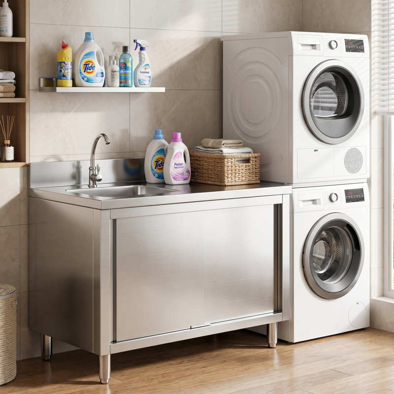 Cabinet Sink - Single Bowl Free Standing Kitchen Sink For Kitchen Farmhouse, Bathroom, Bar, Laundry Room (39 Inch)