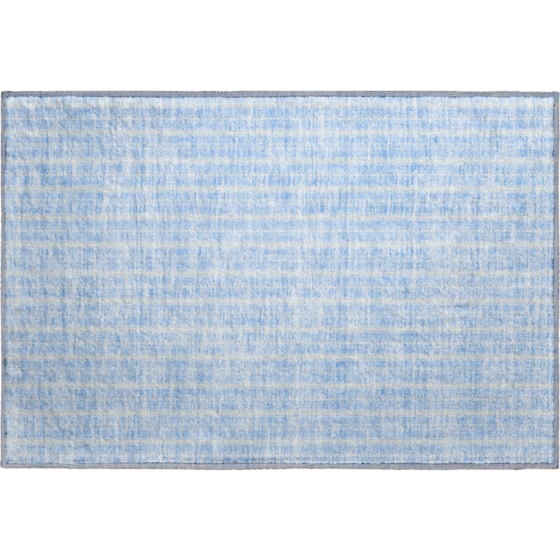 Premium Machine Washable Prisco Sky Rug, Rectangle 1'8" x 2'6"