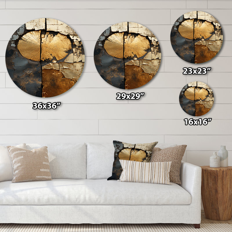 Dulin - Décoration murale abstraite ronde en métal, H 36 po x l 36 po