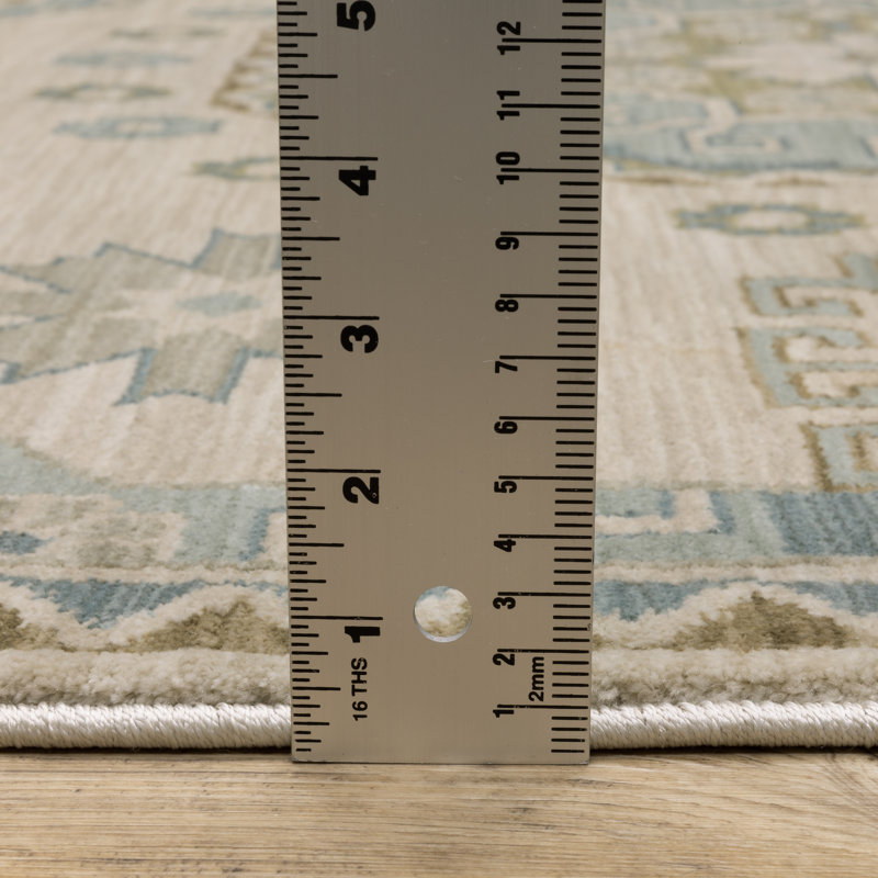 Graicyn Bohemian Medallion Beige/ Teal Area Rug, Runner 2'3" x 7'9"