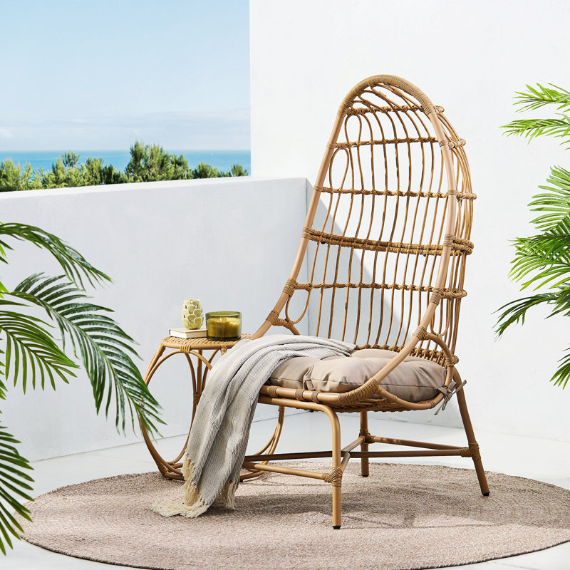 Fauteuil à œufs 1 personne Demeshia, Beige