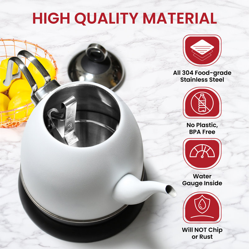 Chantal 1 qt. Stainless Steel Electric Tea Kettle, Forest Green