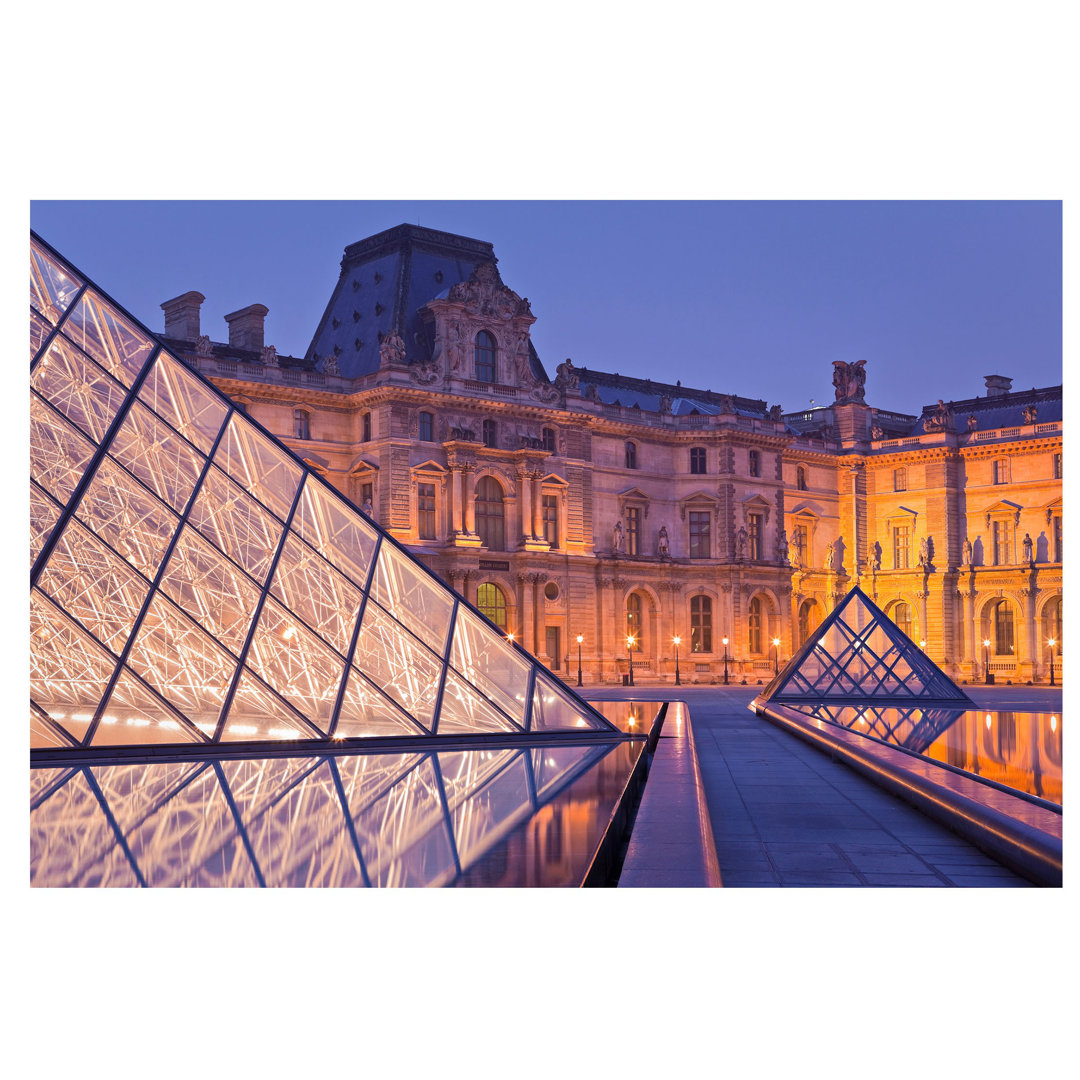 Louvre in Paris by Night 2.9m x 4.32m Textured Matte Peel & Stick Wall Mural