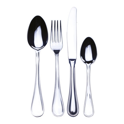Boheme Flatware Set with H/H Knives - 24 Pieces - Stainless Steel
