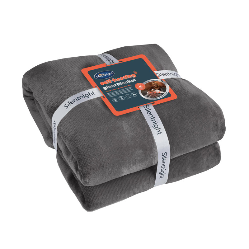Silentnight Heat Genie Self-Heating Giant Blanket - 180 x 240 cm, Grey
