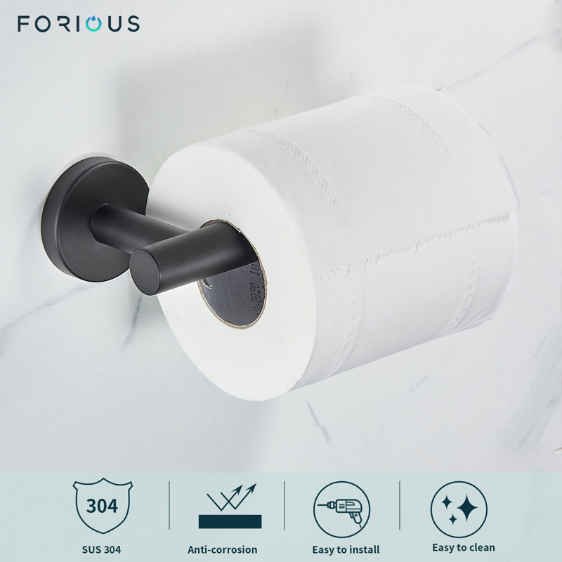 Wall Mounted Toilet Paper Holder, Black