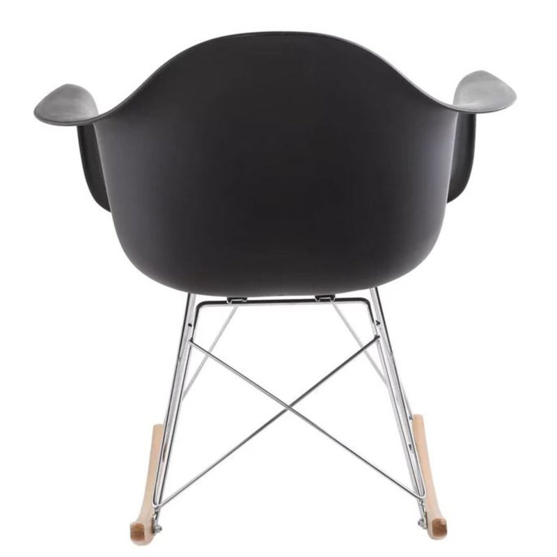 Chaise berçante en plastique moulé Arabia, Noir, noir, noir, noir