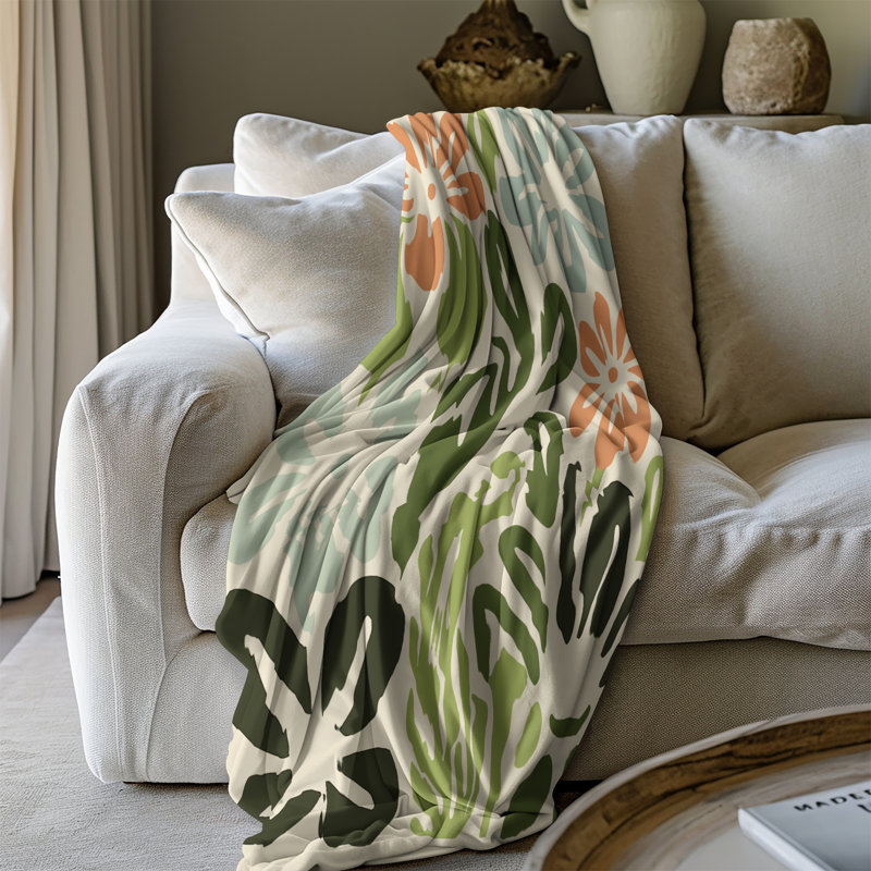 Spectrum Blossom Melody - couverture en sherpa de qualité supérieure 1 pièce - reproduction d'art luxueuse, Grand lit