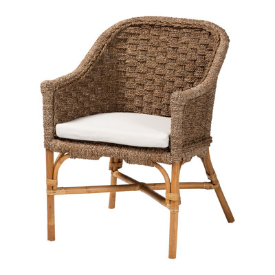Bohemian Natural Seagrass And Rattan Arm Chair