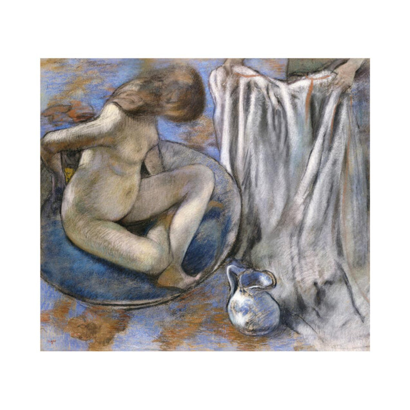 «Woman In The Tub» par Edgar Degas - Impression giclée, H 22 po x l 28 po