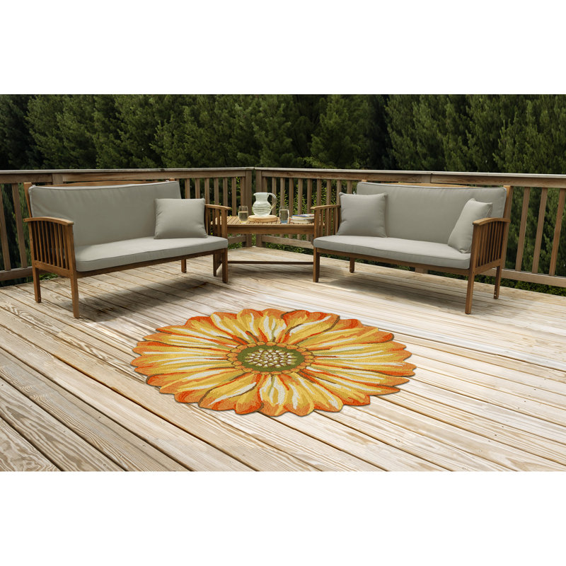 Ismay Kitchen Mat, Yellow, Round 3'