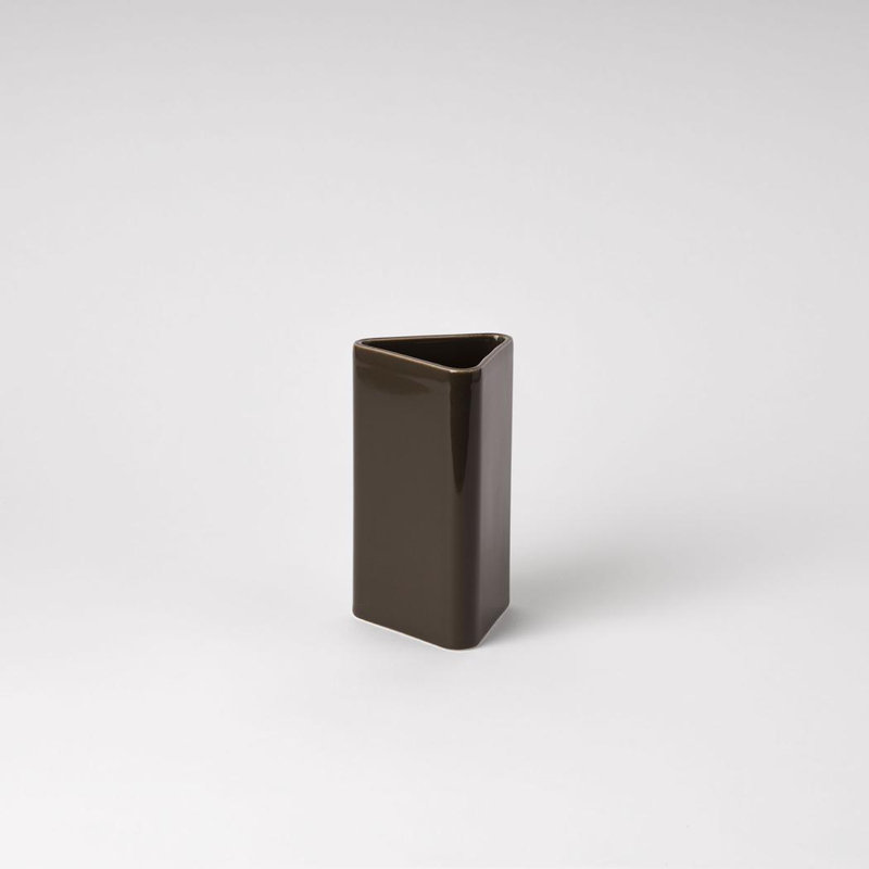 Canvas small vase, 5.91" H x 3.54" W x 3.54" D, Green