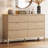 Fluted 6-Drawer Dresser with Solid Wood Legs-1537816421